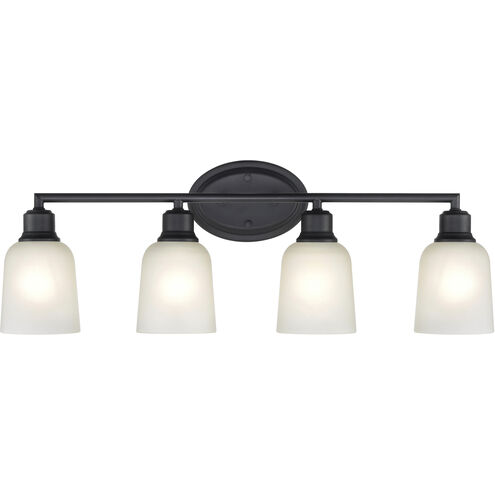 Amberle 4 Light 28 inch Matte Black Vanity Light Wall Light